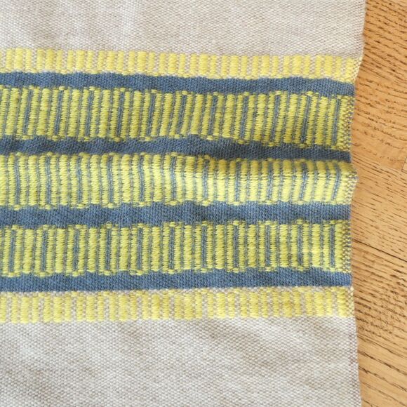 Hand Woven Wool Throw Blanket 52x62 Colorful Stripes Scandinavian MCM Boho - Picture 5 of 8